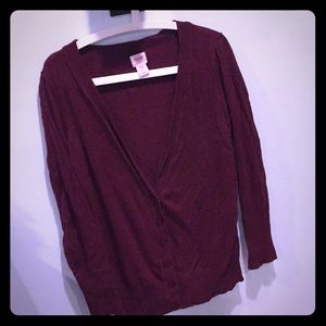 Burgundy long cardigan